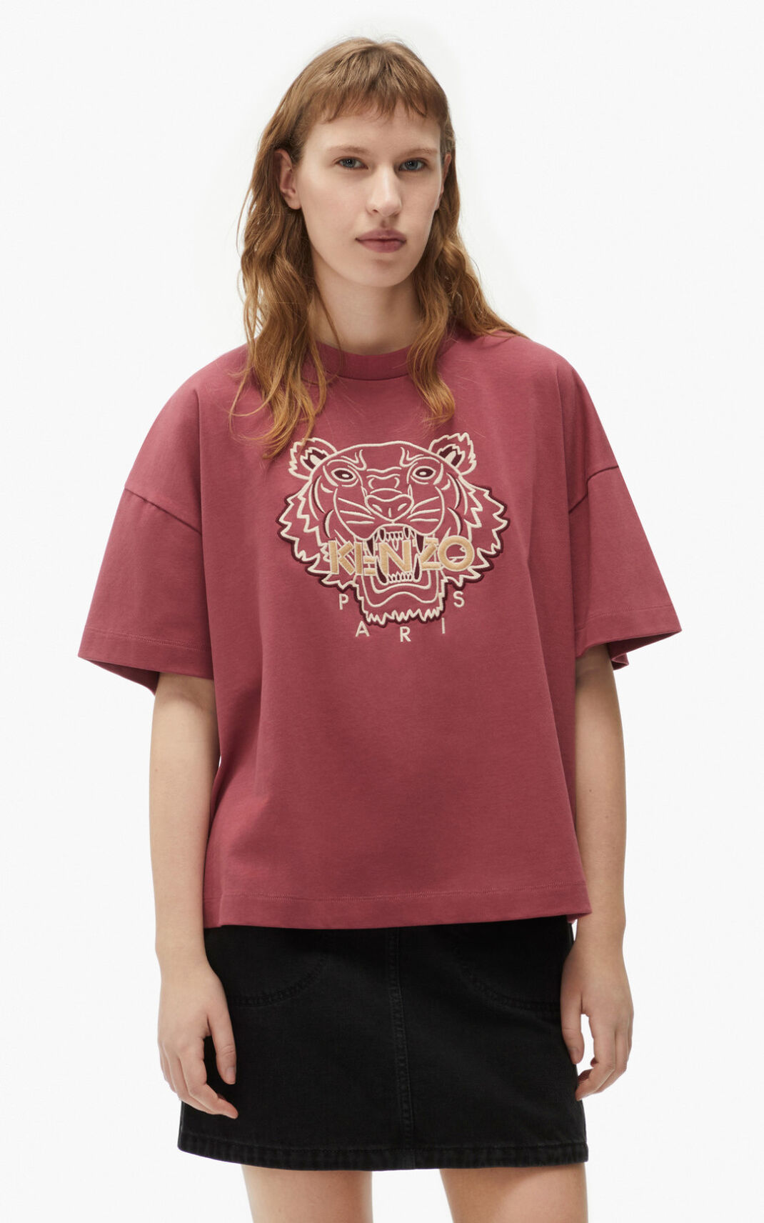 T Shirt Kenzo Tiger boxy Femme Noir | YNUS-83012